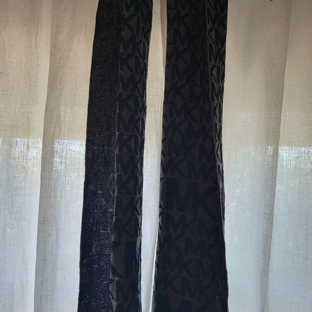 Black MK Patterned Scarf